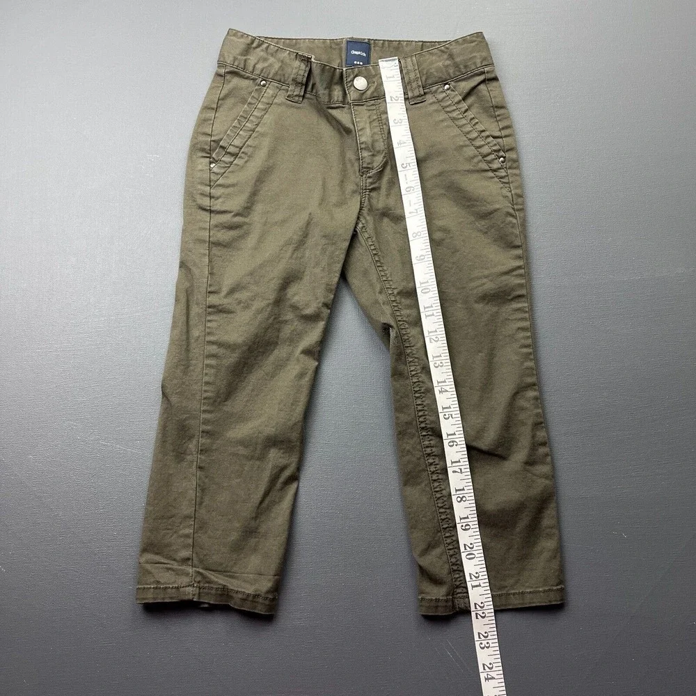 GapKids Boys Size 7 Green Cropped Pants Capri Casual Relaxed Fit Outdoor Play